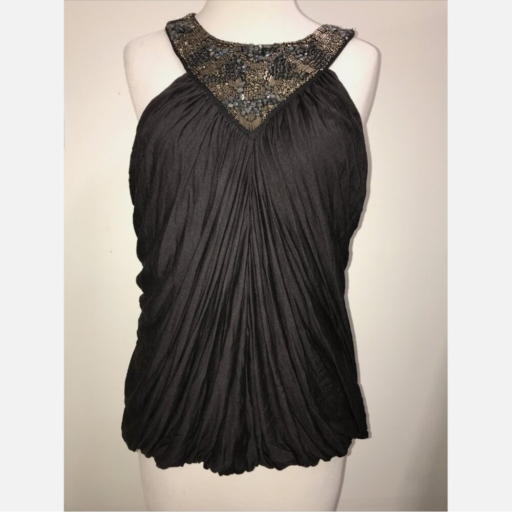 AllSaints Akiko Halter Neck Beaded Top